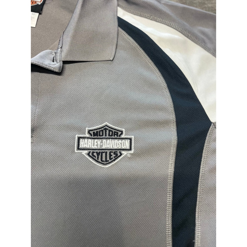 Mens Harley Davidson Smoky Mountain Cycles Gray Polo Shirt XL - Picture 3 of 7
